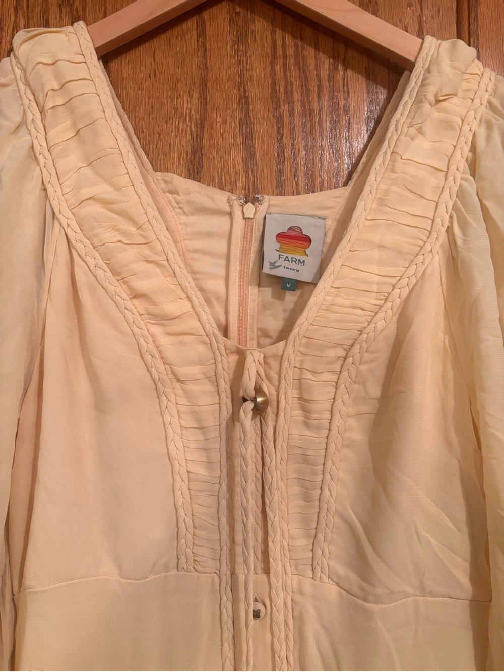 FARM Rio Ruffle Maxi Dress Butter Yellow Women’s Size Medium - Picture 9 of 12